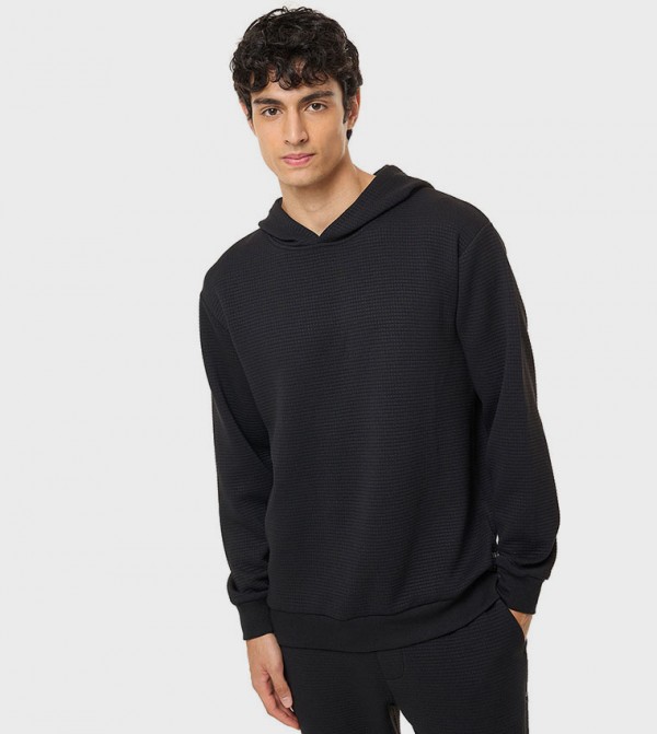 Solid Hoodie with Long Sleeves