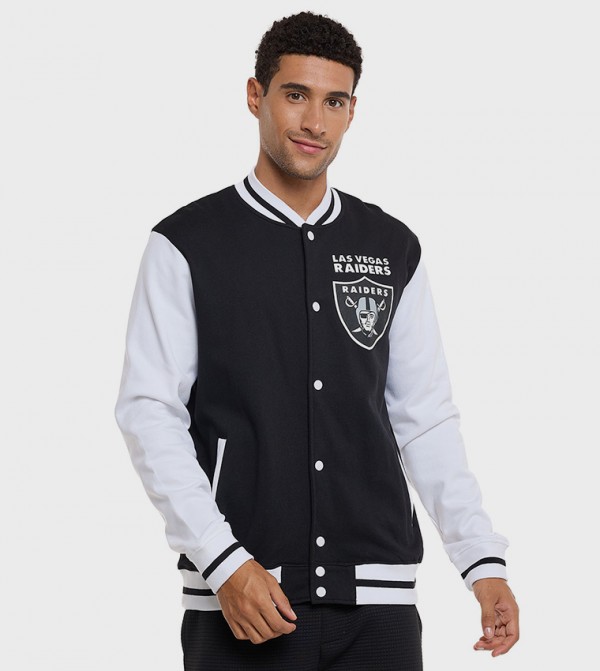 Color Block Bomber Jacket with Snap Button Closure
