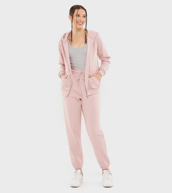 Solid Drawstring Waist Joggers