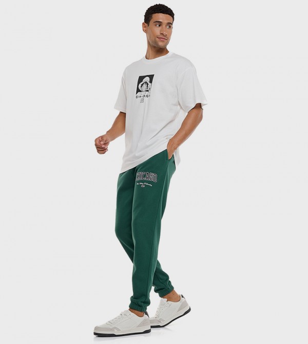 Printed Joggers with Drawstring Waist