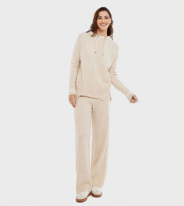 Knitted Pants with Drawstring Waist