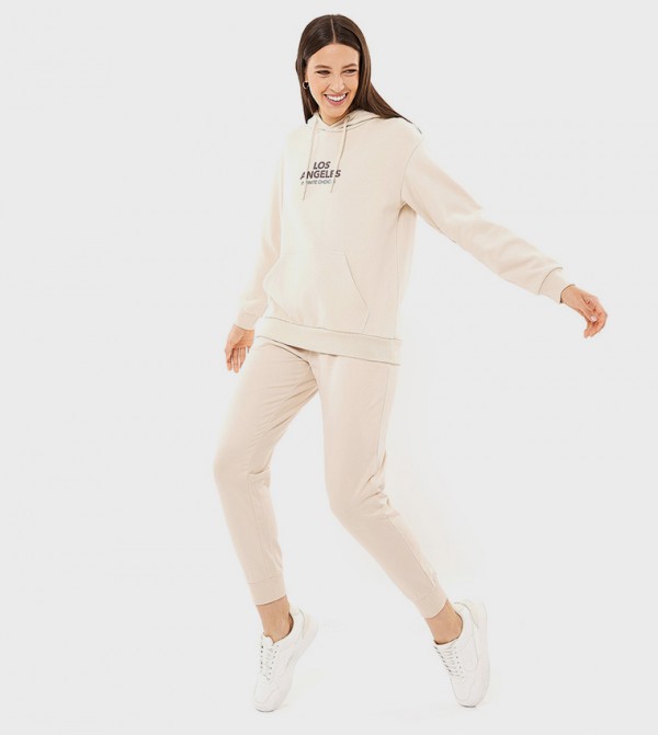 Solid Joggers with Drawstring Waist
