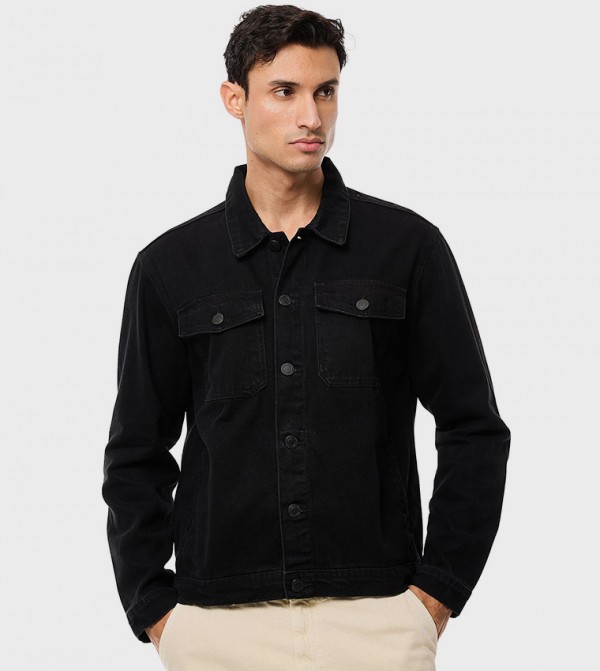Washed Long Sleeves Denim Jacket