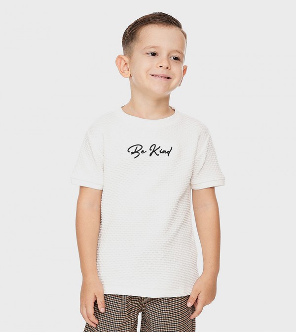 Embroidered T-Shirt with Crew Neck and Long Sleeves
