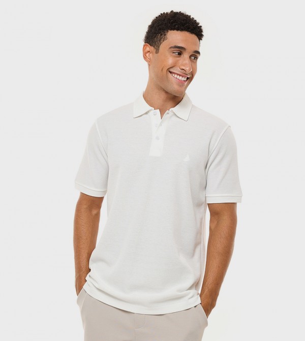 Solid Polo T-Shirt with Short Sleeves