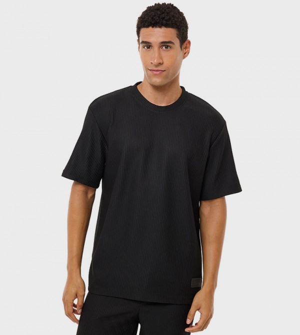 Solid T-Shirt with Crew Neck and Short Sleeves