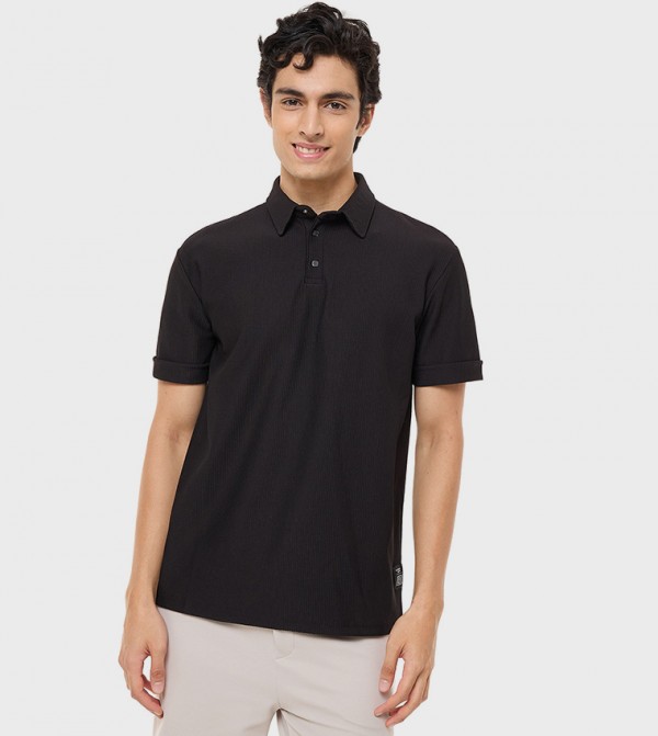 Solid Polo T-Shirt with Short Sleeves