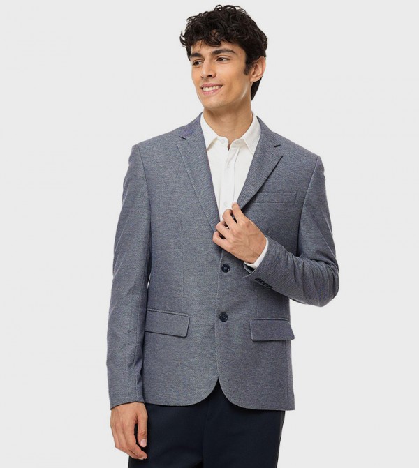 Solid Single Breasted Blazer