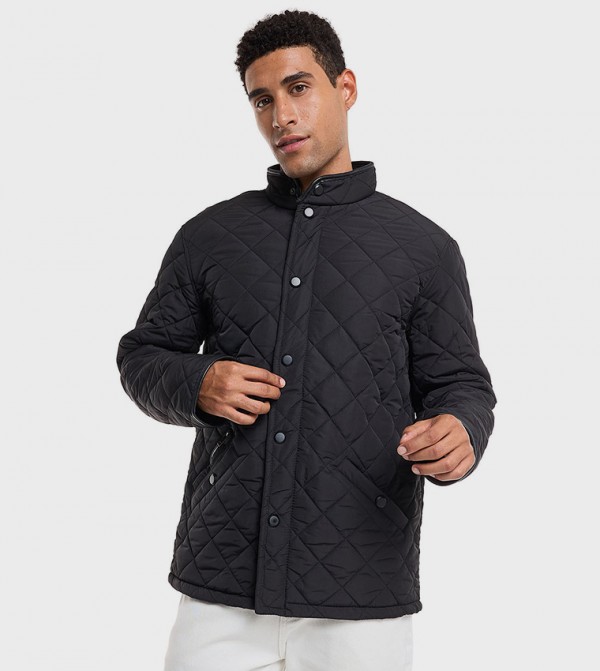 Quilted Jacket with Snap Button Closure