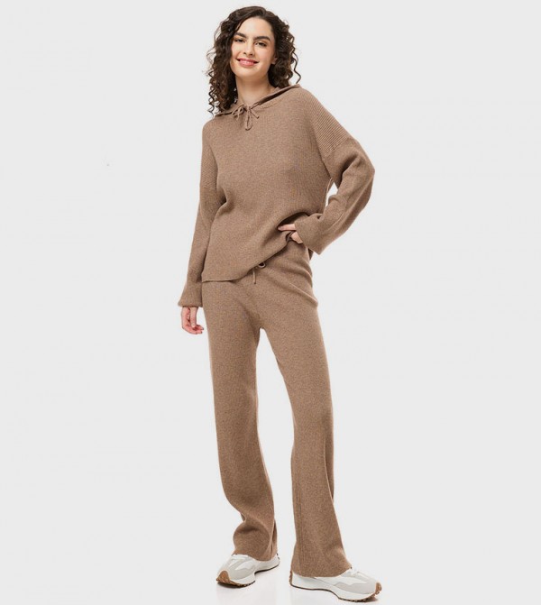 Ribbed Pants with Drawstring Waist