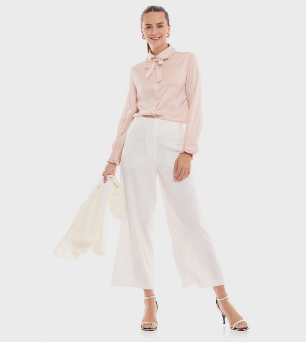 Solid Wide Leg Trousers