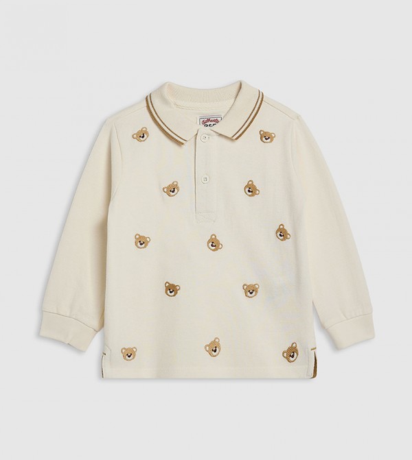 Embroidered Polo T-Shirt with Long Sleeves