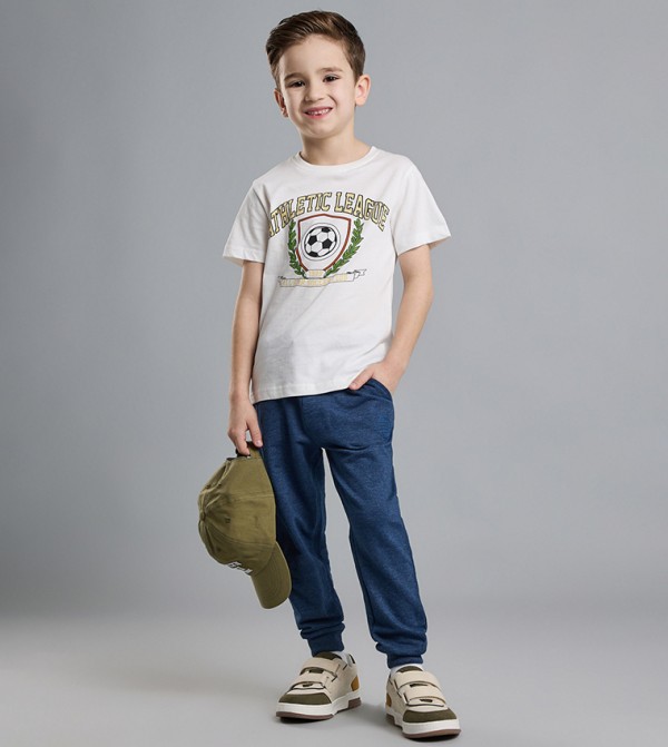Graphic Print T-Shirt with Crew Neck and Short Sleeves