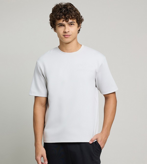 Solid T-Shirt with Crew Neck and Short Sleeves