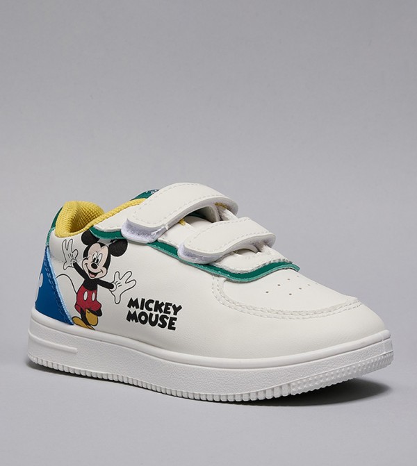 Mickey Mouse Print Velcro Sneakers