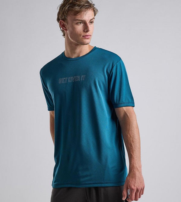 Printed Active T-Shirt with Short Sleeves