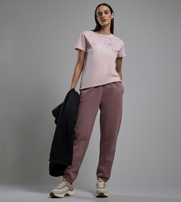 Solid Joggers with Drawstring Waist