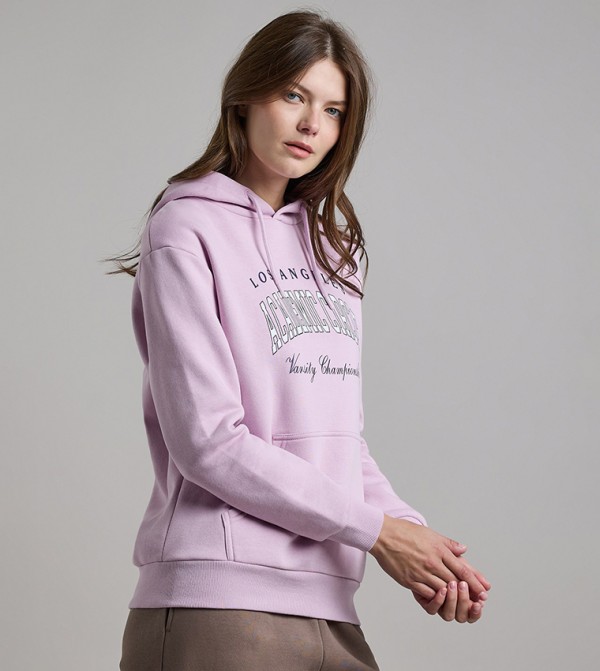 Printed Hoodie with Long Sleeves