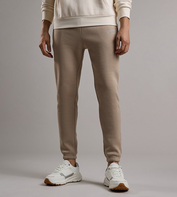 Embroidery Detail Joggers with Drawstring Waist