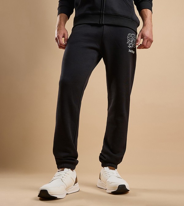 Printed Joggers with Drawstring Waist