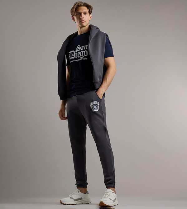Printed Joggers with Drawstring Waist