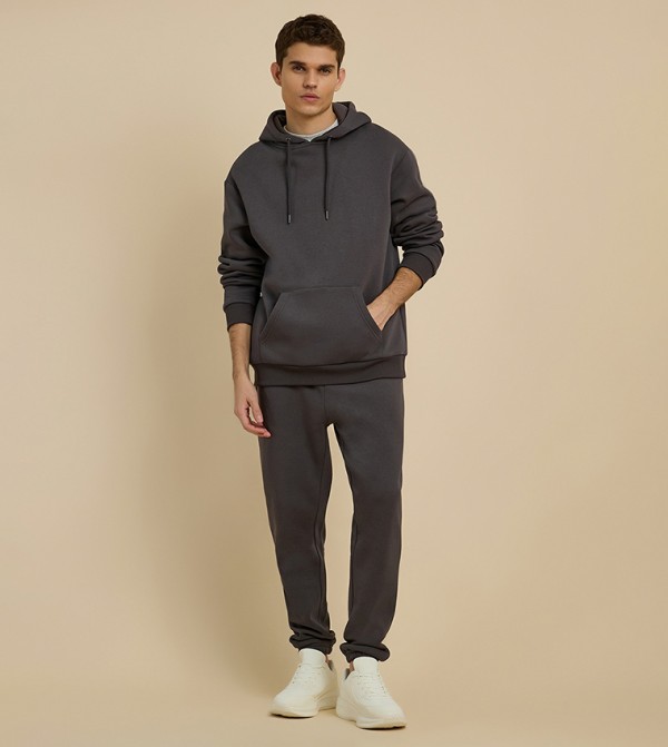 Solid Joggers with Drawstring Waist