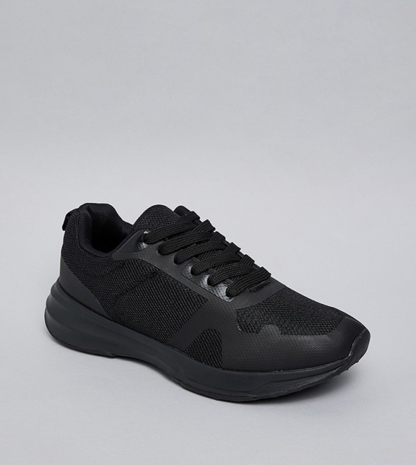Solid Lace Up Sneakers