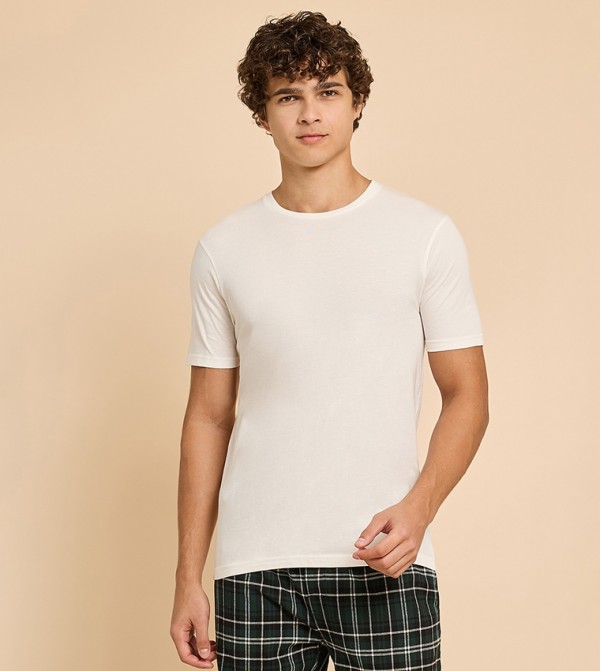 Solid T-Shirt with Crew Neck and Short Sleeves