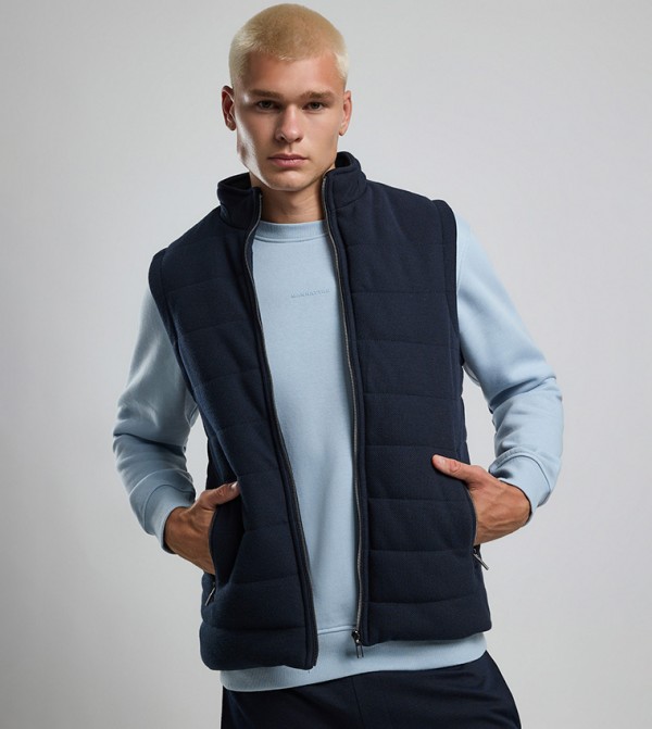 Quilted Gilet with Zipper Closure
