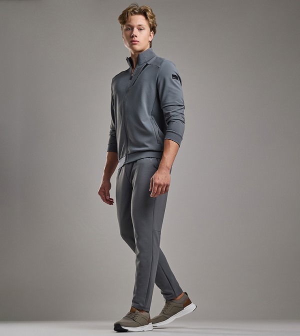 Solid Trackpants with Elastic Waist