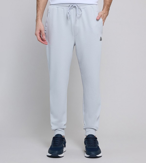 Textured Active Joggers with Drawstring Waist