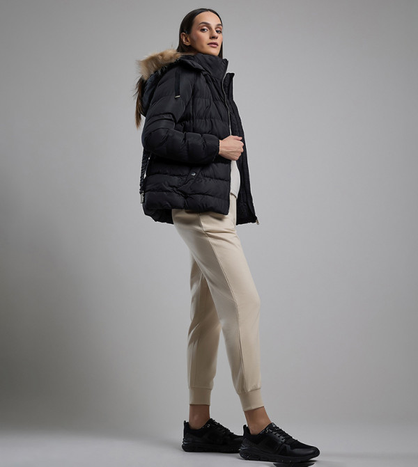 Solid Joggers with Drawstring Waist