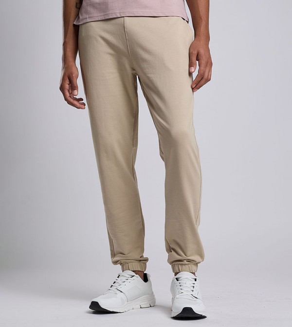 Solid Joggers with Drawstring Waist