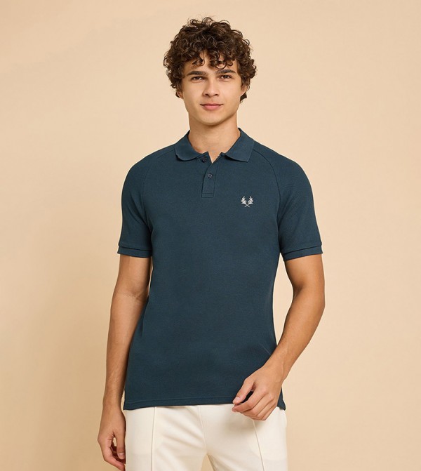 Logo Detail Polo T-Shirt with Short Sleeves