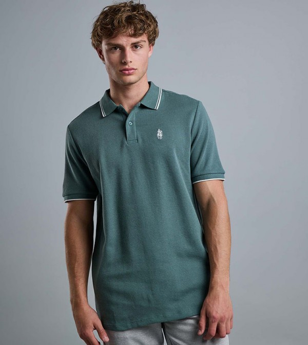 Logo Detail Polo T-Shirt with Short Sleeves