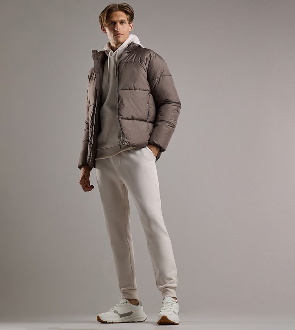 Textured Knit Joggers with Drawstring Waist