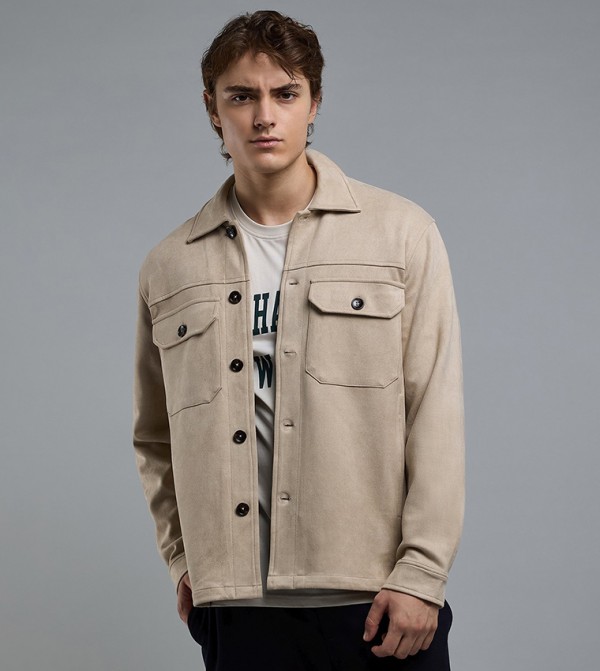 Solid Jacket with Button Closure