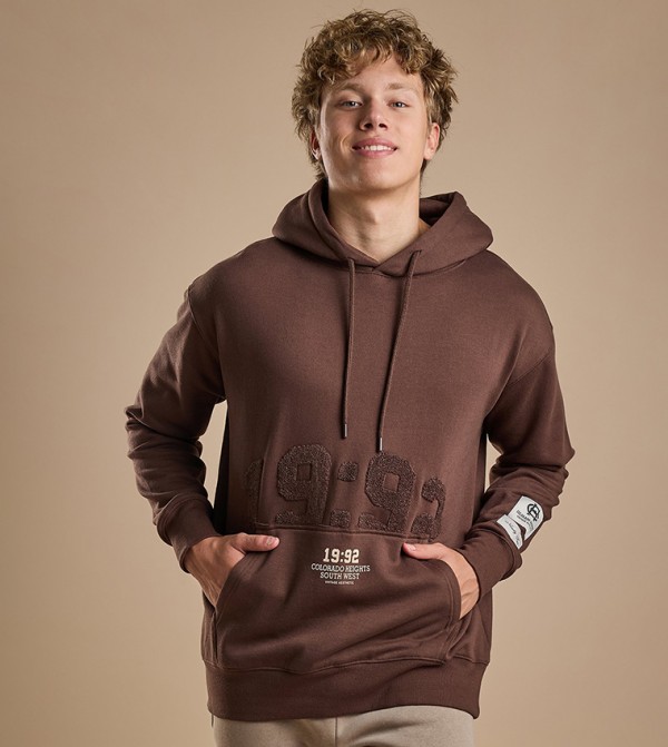 Appliqued Hoodie with Long Sleeves