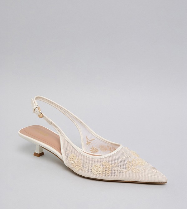 Embellished Slingback Pumps