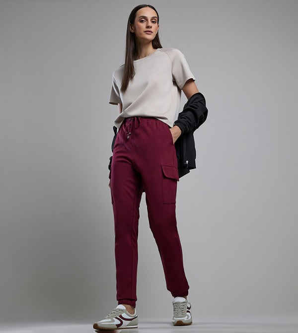 Solid Joggers with Drawstring Waist