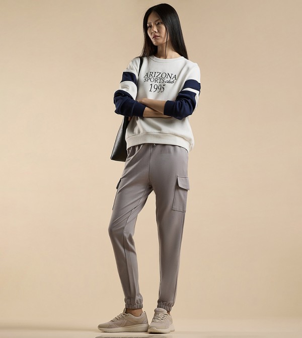 Solid Joggers with Drawstring Waist