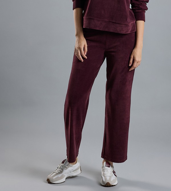 Solid Wide Leg Pants with Drawstring Waist