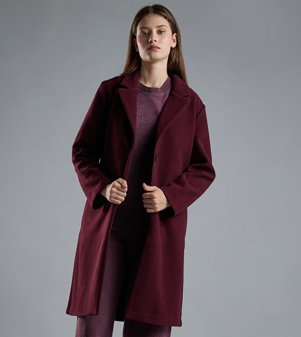 Solid Overcoat with Button Closure