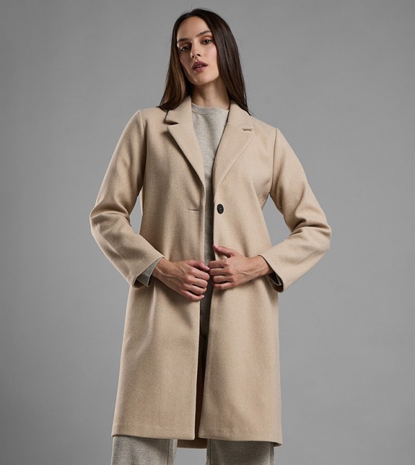 Solid Overcoat with Button Closure