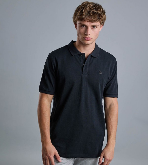 Solid Polo T-Shirt with Short Sleeves