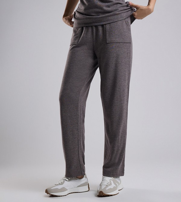 Ribbed Lounge Pants with Drawstring Waist