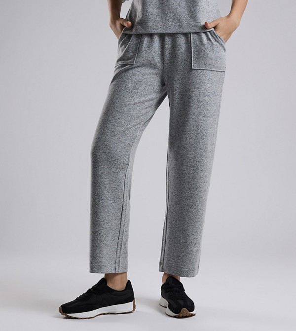 Ribbed Lounge Pants with Drawstring Waist