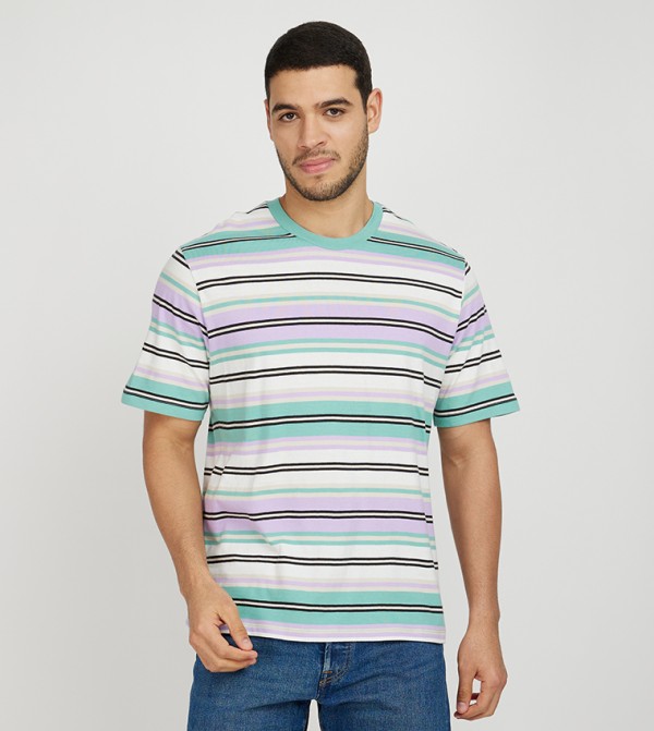 Striped Relaxed Fit Crew Neck T-Shirt