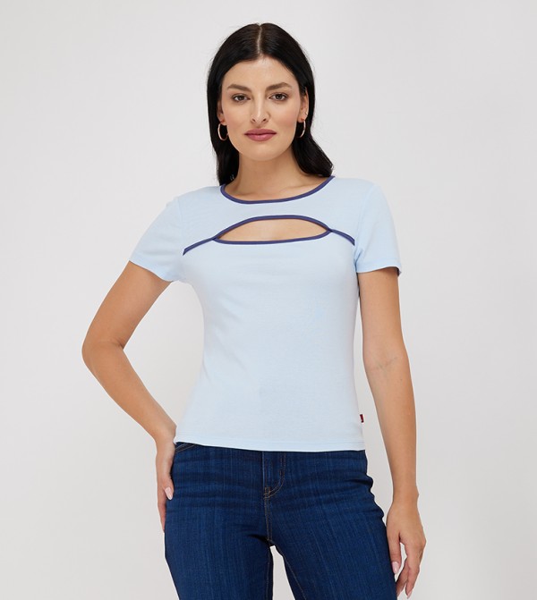 Angel Cut-Out  Short Sleeves Top