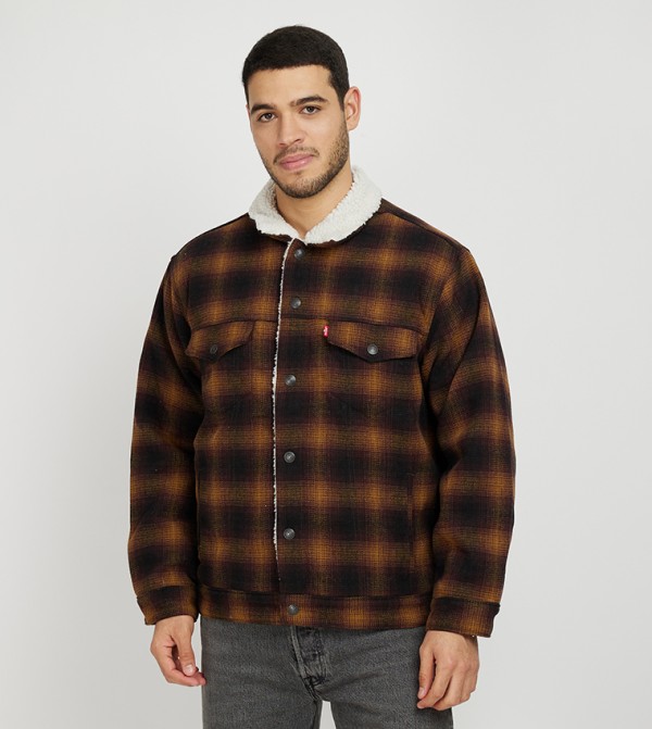 Buy Levi s Plaid Relaxed Fit Sherpa Detail Jacket In Multiple Colors 6thStreet UAE